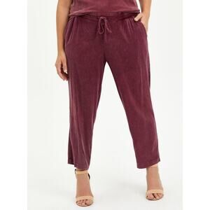 New Torrid Relaxed Taper Stretch Challis High Rise Tie Front Pant Trouser 1X
